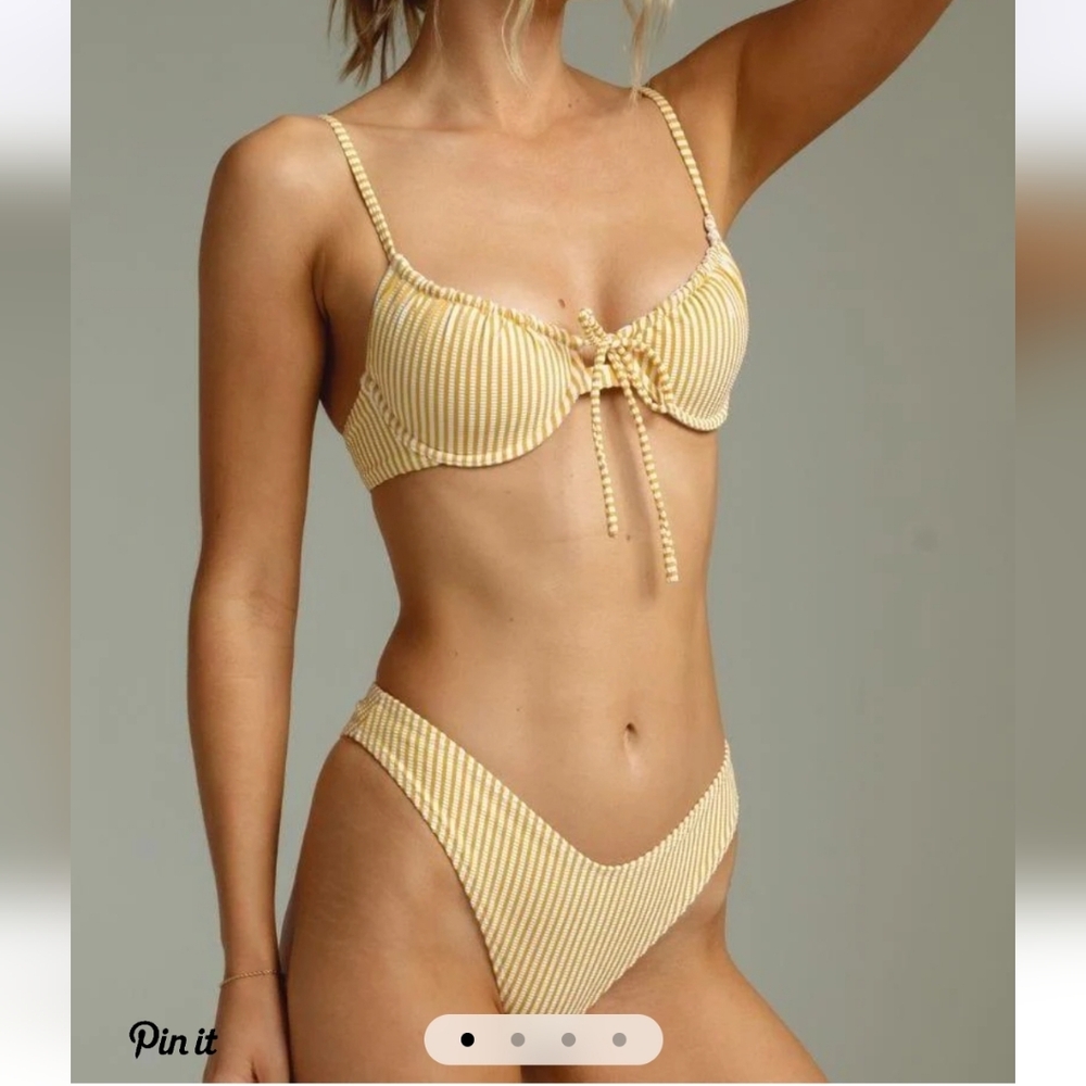 Montce Yellow Striped Bikini Set - Picture 4 of 10